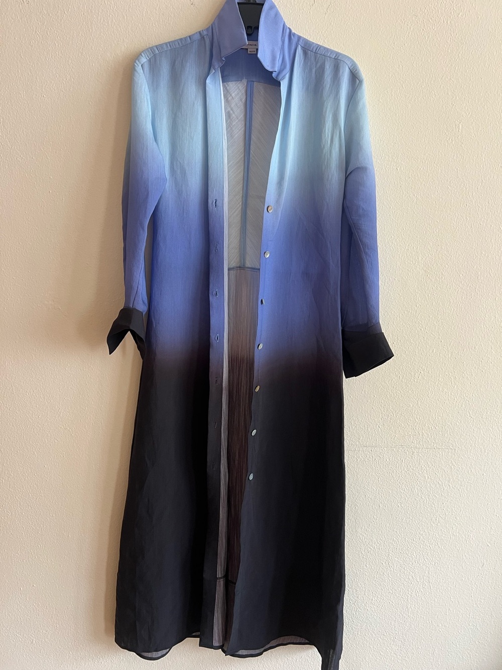 Vince Ombre Blue to Black Maxi Shirt Dress Size XXS - Picture 9 of 11